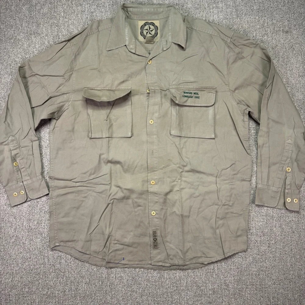 Vintage Banana Republic B.R.C.R. Civilian Reserve Khaki Safari Shirt Large